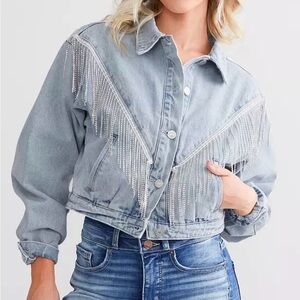 Blue B. Stylish Denim Jacket with Fringe